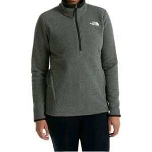 THE NORTH FACE Lower Cliffs Pullover Fleece Women Med Green 1/2Zip Outdoor #331C